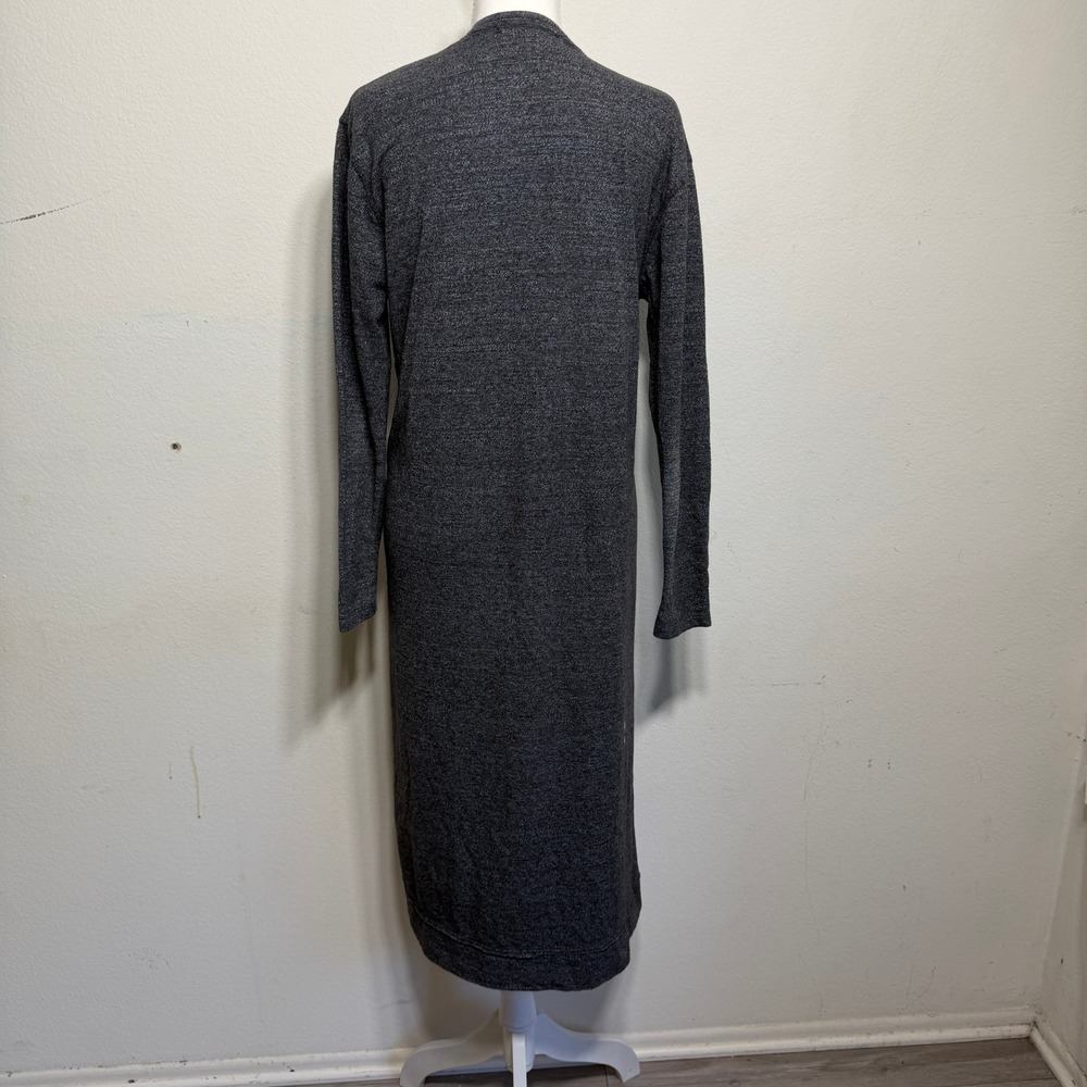 FP Beach Free People Charcoal Grey Marl Duster Cardigan Open Front Long Small - Picture 3 of 11